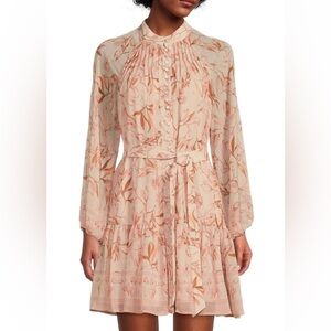 Antonio Melani Sariyah Pink Tulip Petals Chiffon Dress Size 8 Fall Chic